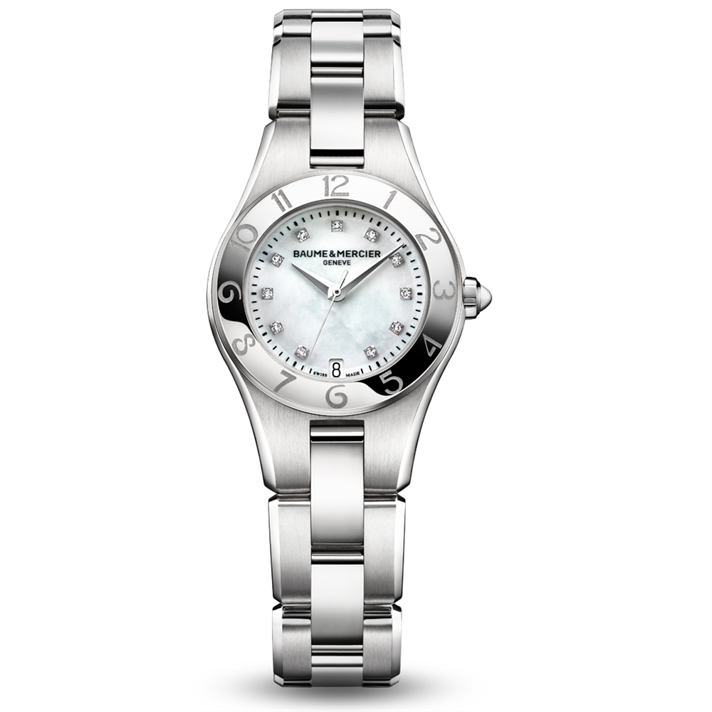 Baume & Mercier Linea Diamond Mother of Pearl Dial 27mm Ladies Watch 10011