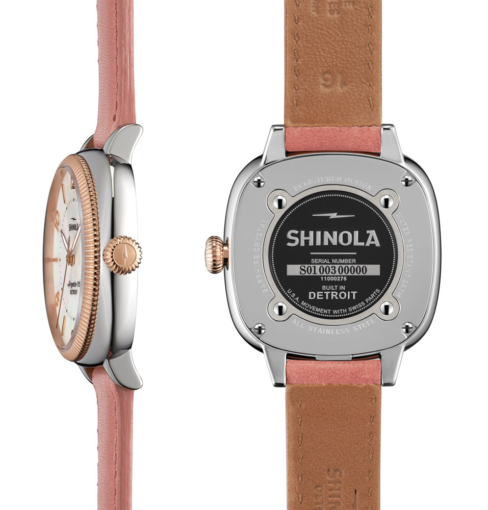 Shinola Ladies 36mm Gomelsky Mother of Pearl Dial Orchid Watch 10000276