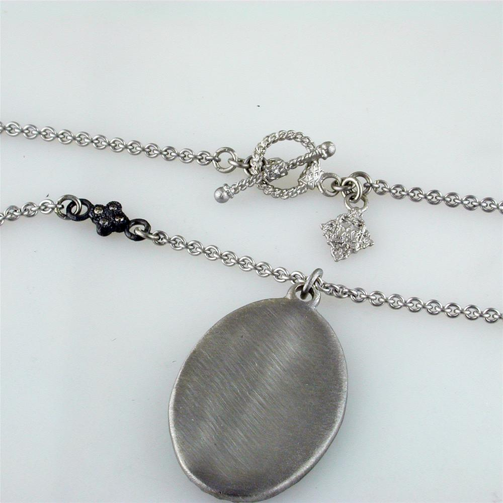 Armenta Paví© Oval Cravelli Drop Necklace Double-Sided with Champagne Diamonds