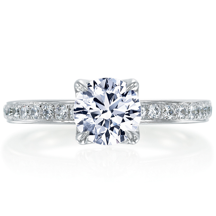 Mirabeau Round Diamond Pave Platinum Engagement Ring