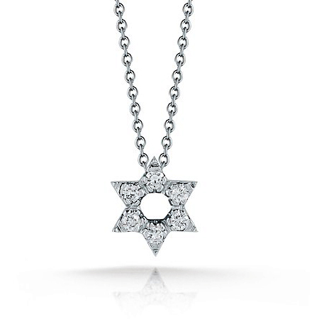 Roberto Coin Tiny Treasures Diamond Star Of David Necklace Pendant