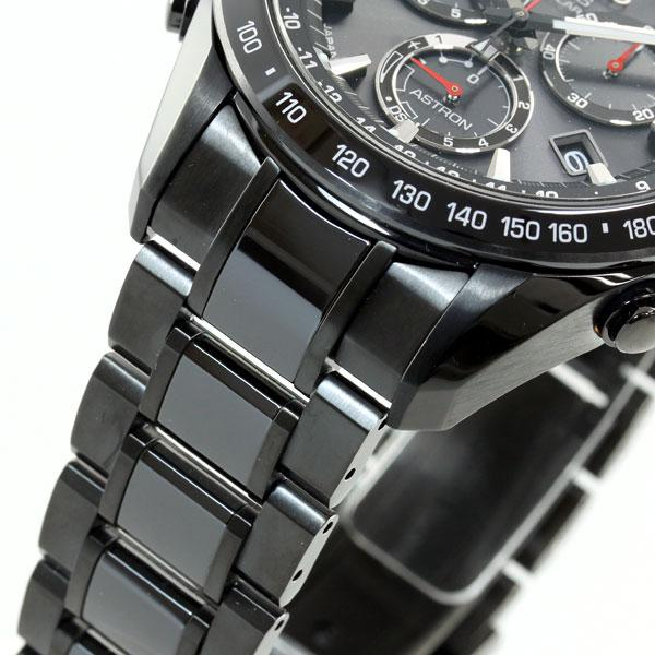 Seiko Astron GPS Solar Black Steel with Red Accents 44.6mm Watch SSE031