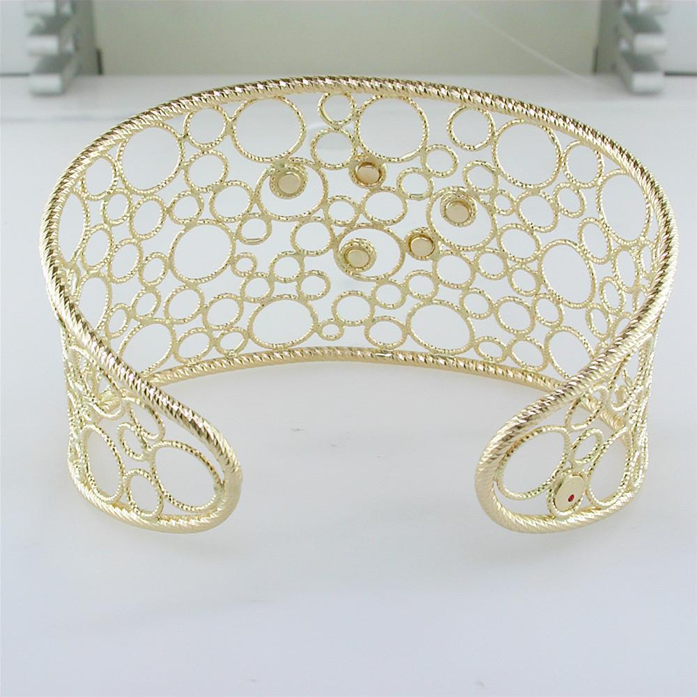 Roberto Coin Bollicine Diamond Cuff Bracelet 18K Yellow Gold