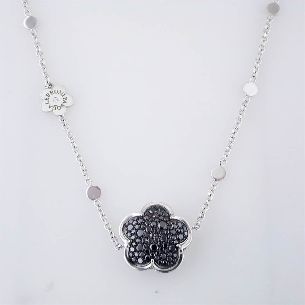 Pasquale Bruni Bon Ton 18K White Gold Black Diamond 36" Long Necklace