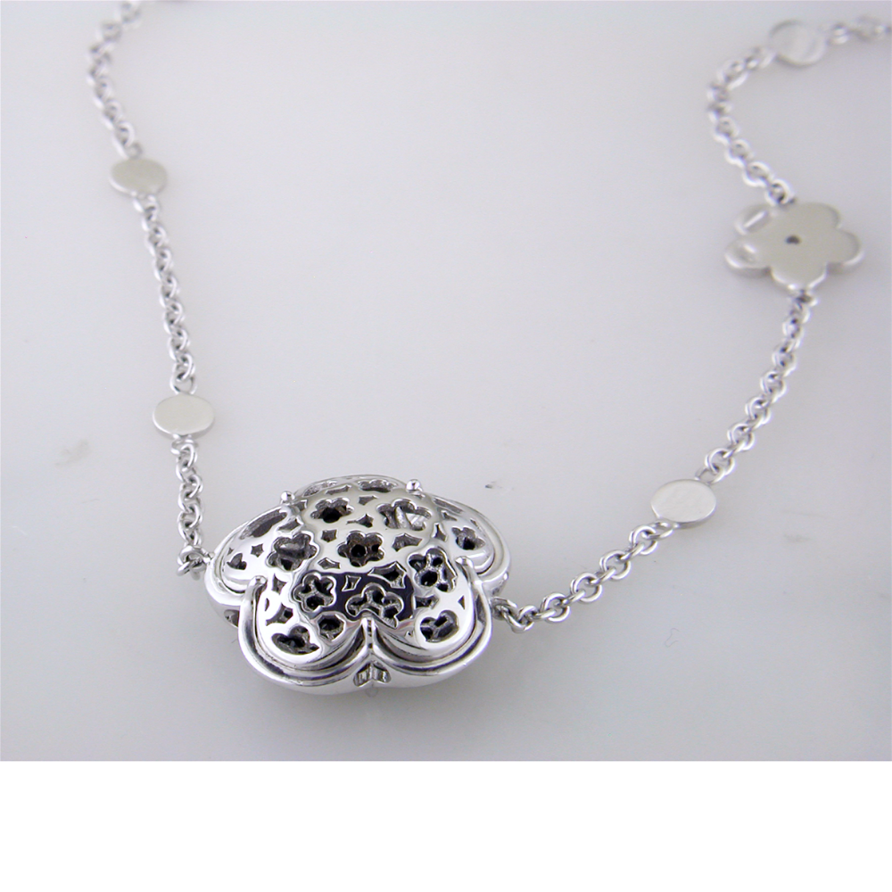 Pasquale Bruni Bon Ton 18K White Gold Black Diamond 36" Long Necklace