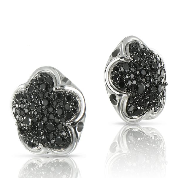 Pasquale Bruni Bon Ton White Gold Black Diamond Stud Earrings 18K .82 Carats