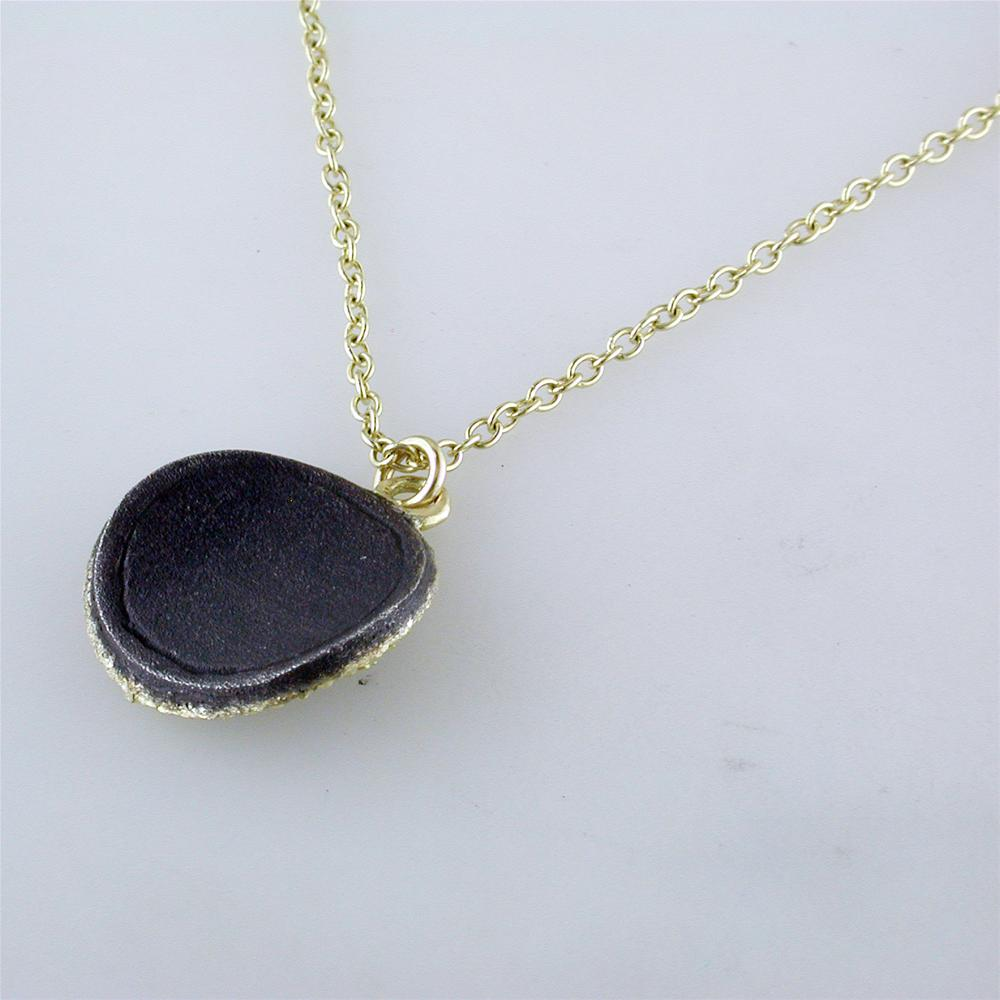 Armenta Ombre Champagne Diamond Carved Round Disc Silver & 18k Yellow Gold Pendant Necklace