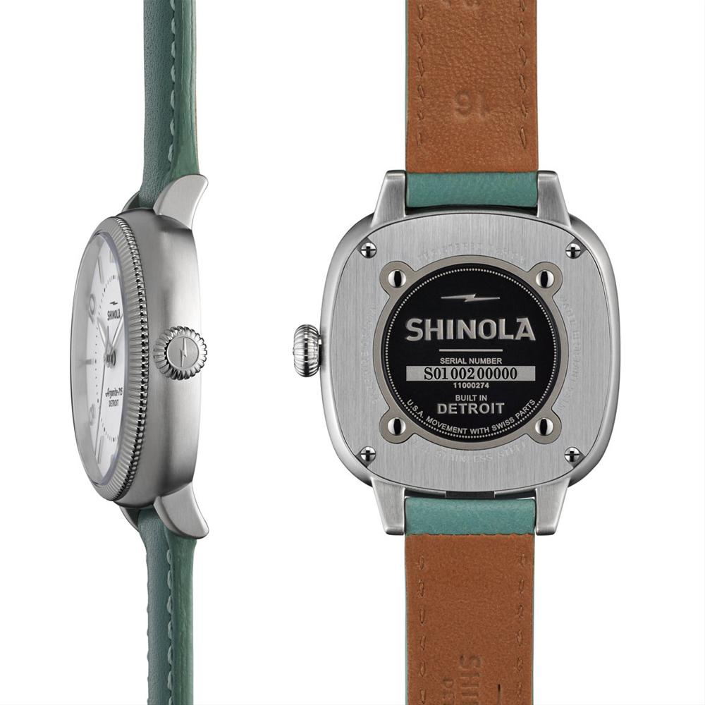 Shinola Gomelsky 36mm Ladies White Dial Teal Leather Watch S0110000274
