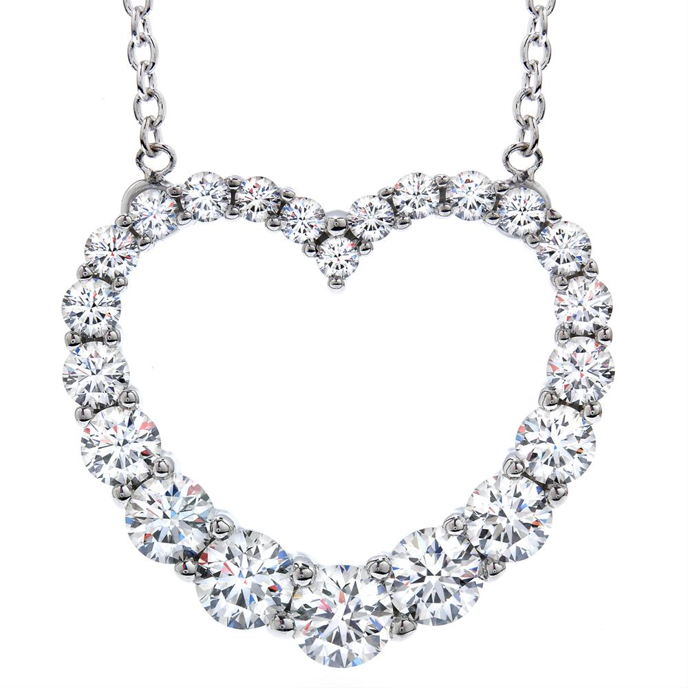 Hearts on Fire Whimsical Graduated Diamond Heart Pendant Necklace 18K