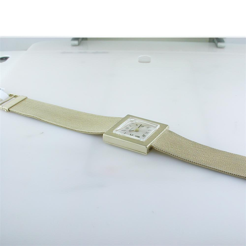 Vintage Estate Longines Square Men's 14K Yellow Gold Watch with Mesh Bracelet Box & Papers
