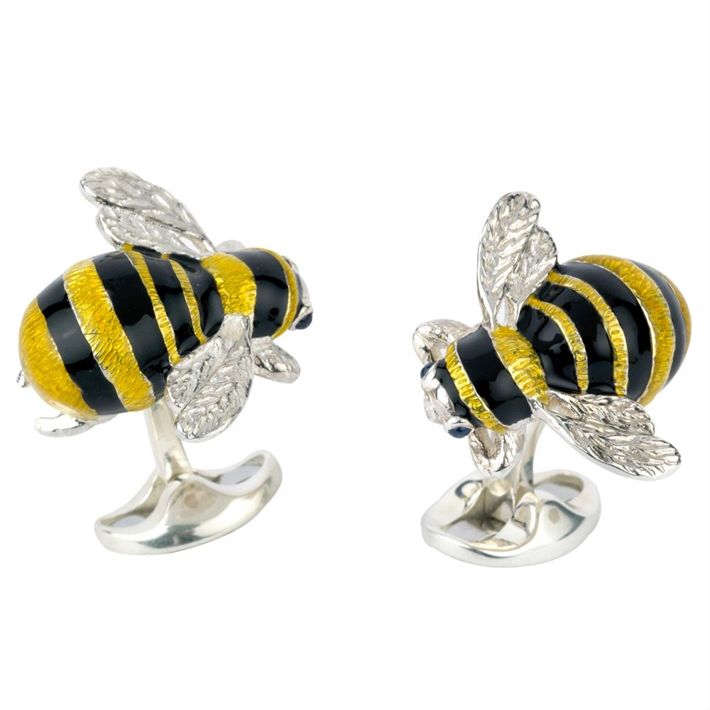 Deakin & Francis Sterling Silver Bumble Bee Cufflinks