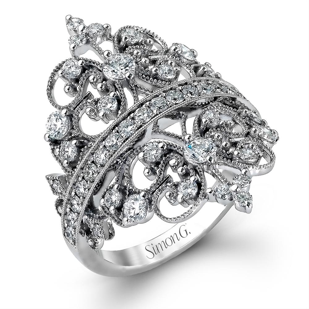 Simon G. Vintage Duchess Collection Filigree Diamond Right Hand Ring MR2389