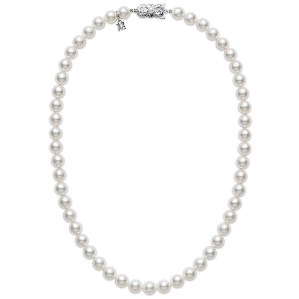 Mikimoto Akoya Pearl Choker Necklace 16" Strand White Gold