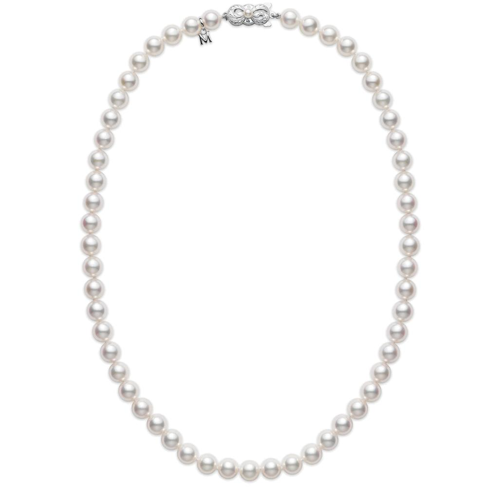 Mikimoto Princess Akoya Pearl Necklace 18" Strand White Gold