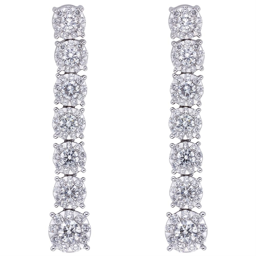 Memoire Bouquets Diamond Drop 4 Prong Earrings 18K MBQ57E