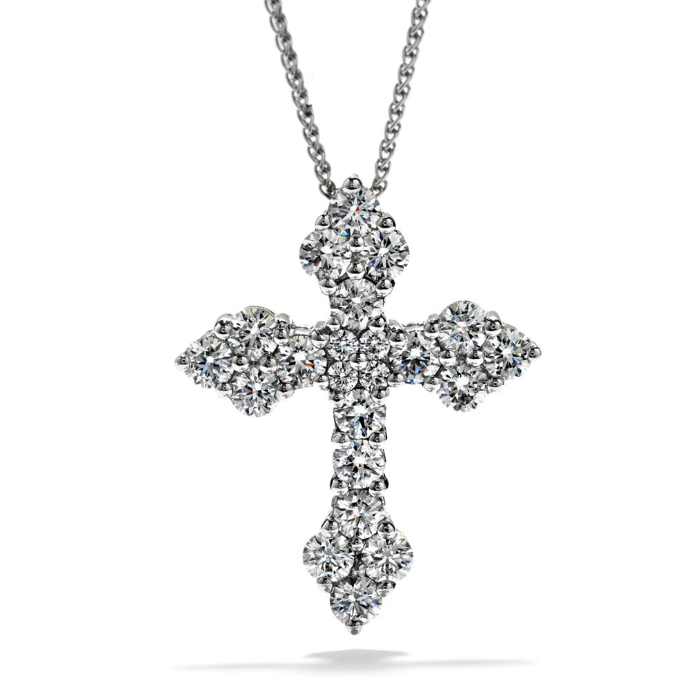 Hearts on Fire Divine Byzantine Diamond Cross Pendant Necklace