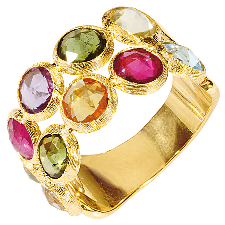 Marco Bicego Jaipur Color Gemstone Yellow Gold Ring AB462