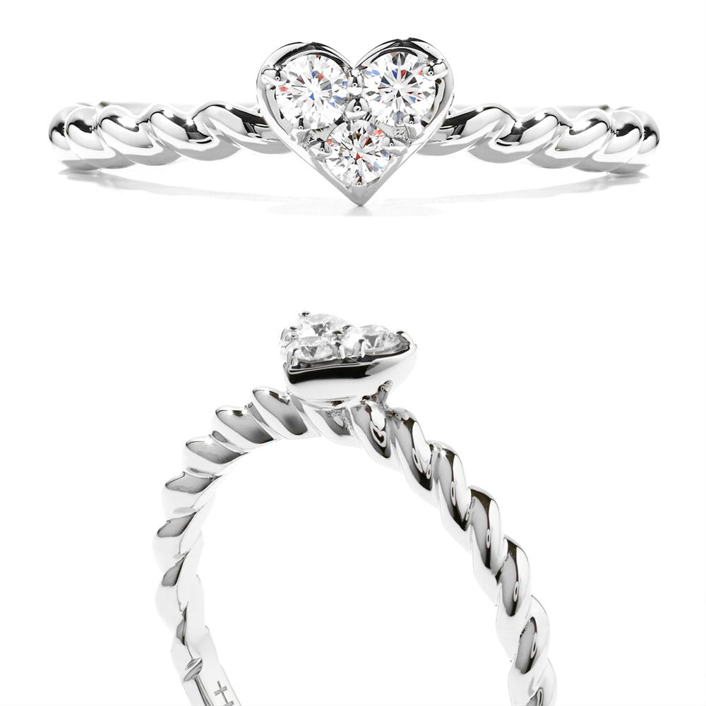 Hearts on Fire Diamond Bar Heart Stackable Ring