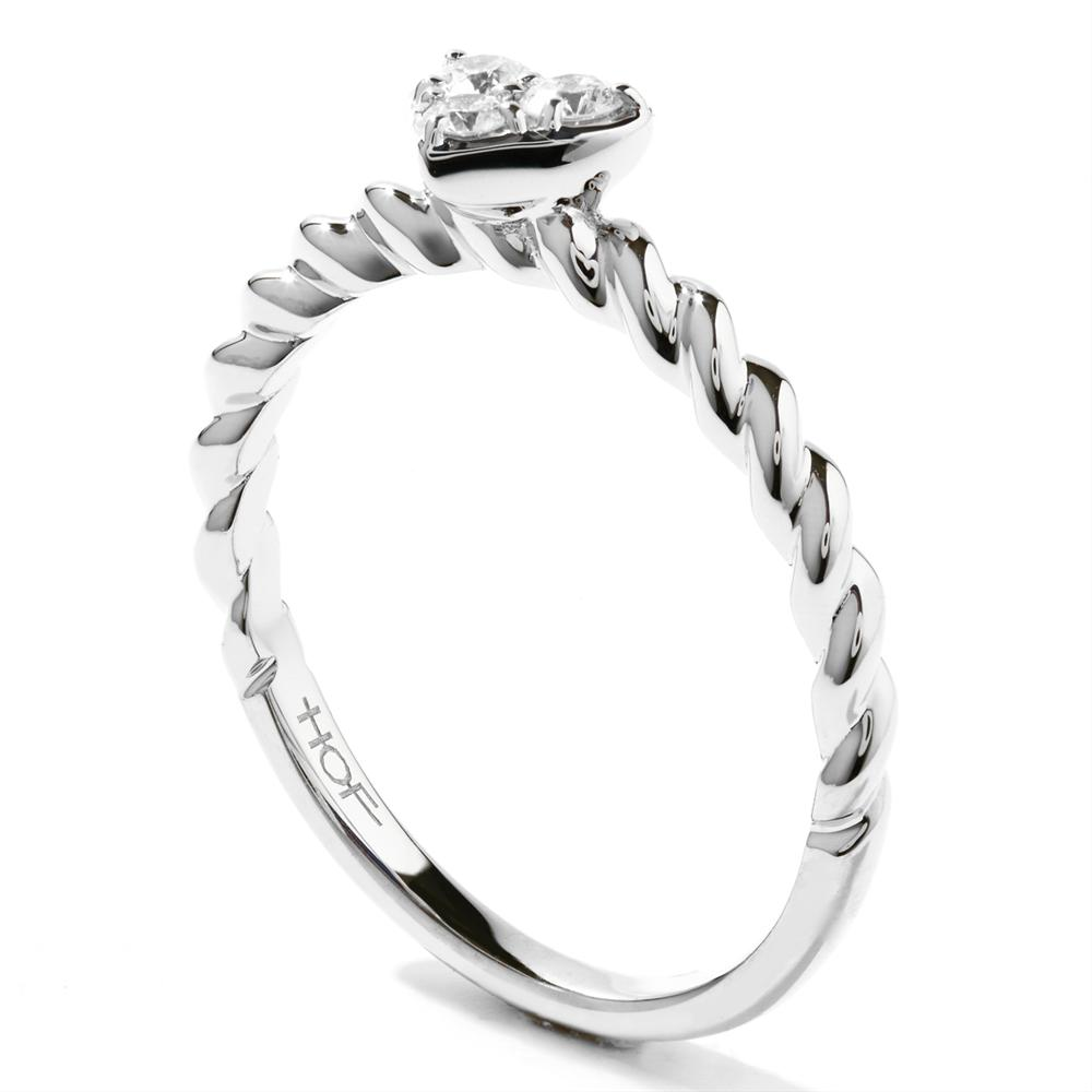 Hearts on Fire Diamond Bar Heart Stackable Ring