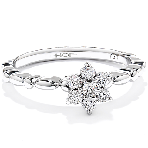Hearts on Fire Diamond Bar Flower Stackable Ring