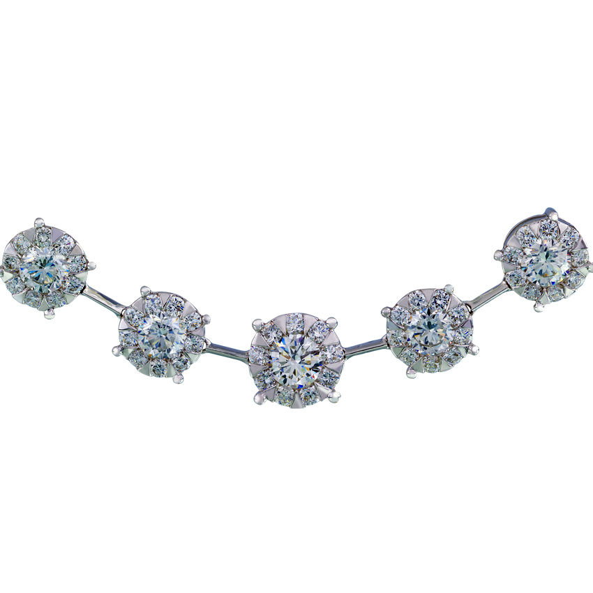 Memoire Diamond Bouquet Tennis Necklace 18K White Gold