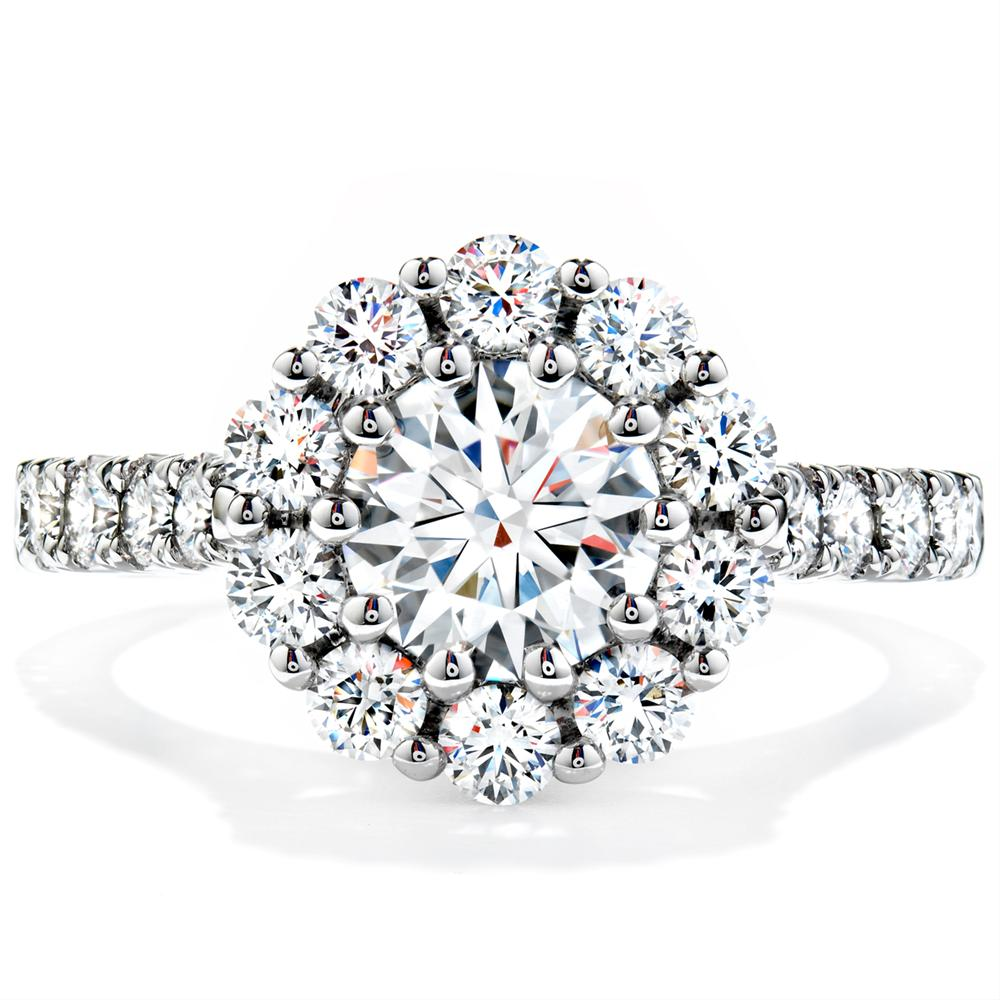 Hearts on Fire Beloved Round Diamond Halo Engagement Ring 1.25ctw