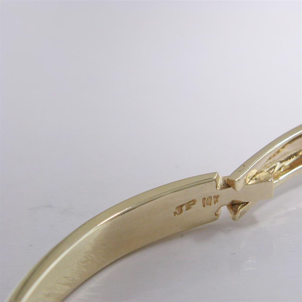 Estate Vintage 14K Yellow Gold Princess Diamond Bangle Bracelet 5 carats