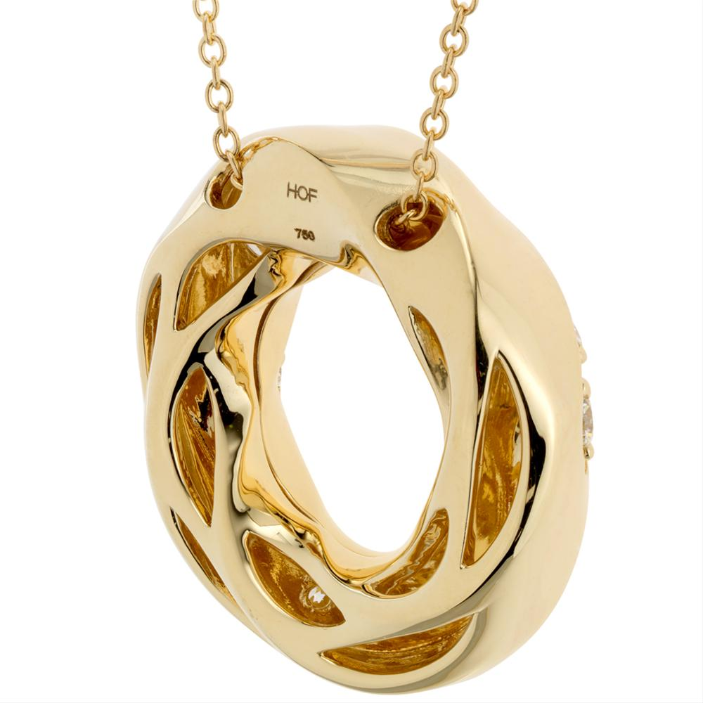 Hearts on Fire Diamond Atlantico Yellow Gold Circle Pendant Necklace