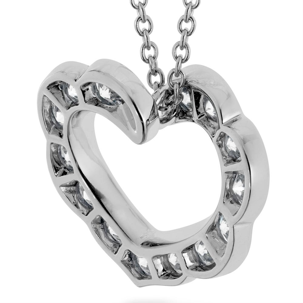 Hearts on Fire Lorelei Diamond Heart Pendant Necklace 18K White Gold