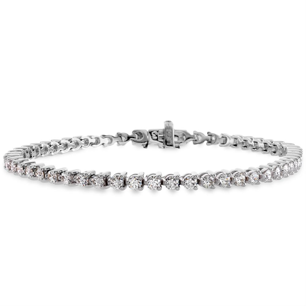 Hearts on Fire Temptation Three Prong Diamond Tennis Bracelet 18K White Gold