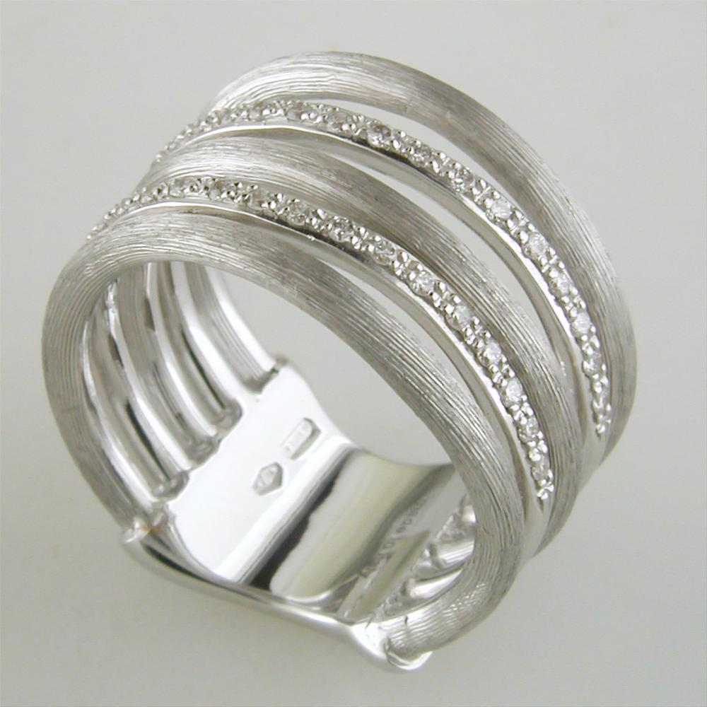 Marco Bicego Jaipur Link White Gold Diamond 5 Row Ring AB479 BW