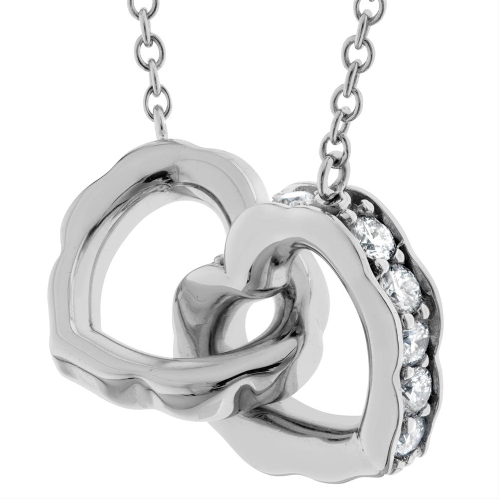 Hearts on Fire Lorelei Interlocking Diamond Heart Pendant Necklace 18K