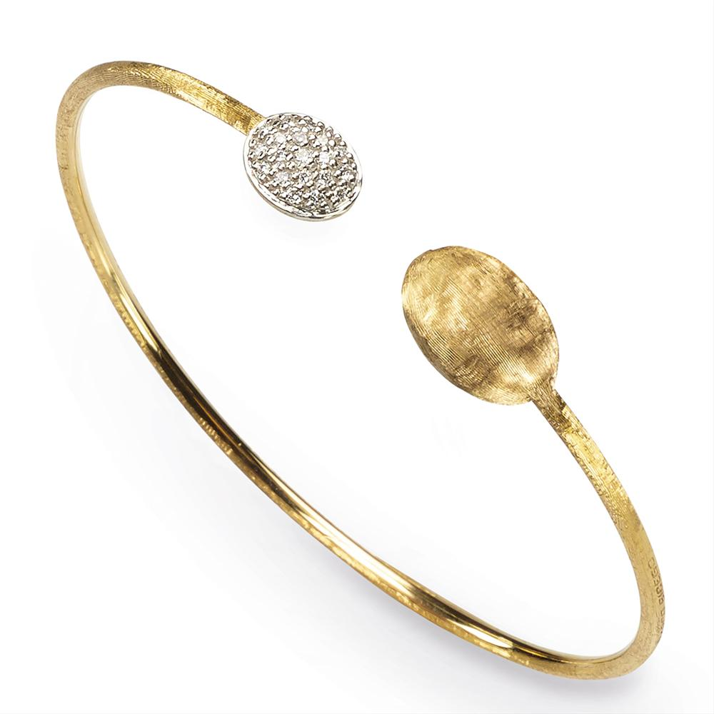 Marco Bicego Siviglia Diamond 18K Yellow Gold Bangle Bracelet SB61-B1
