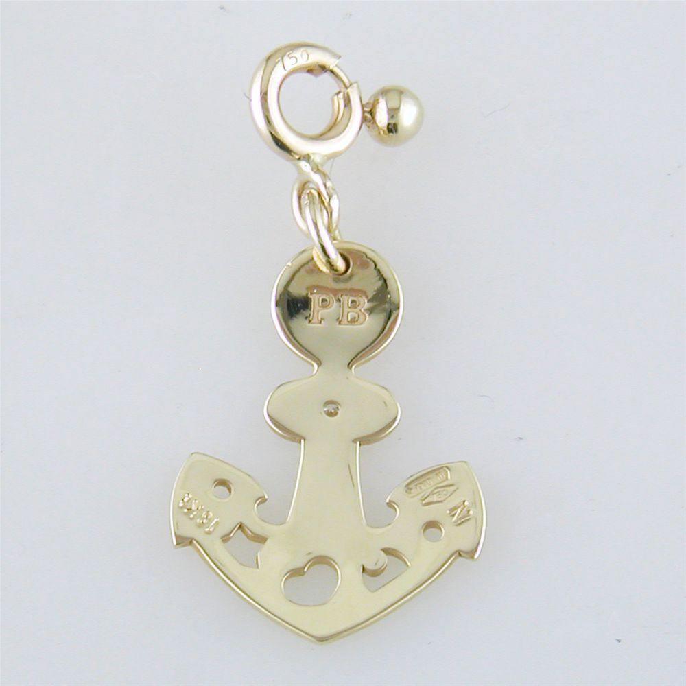 Pasquale Bruni Le Monde Anchor Charm Pendant 18K Yellow Gold with Diamond 14252G