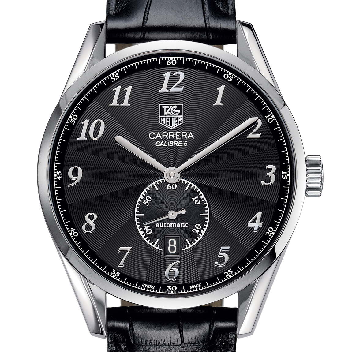 TAG Heuer Carrera Calibre 6 Heritage Automatic Black Watch 39mm WAS2110.FC6180