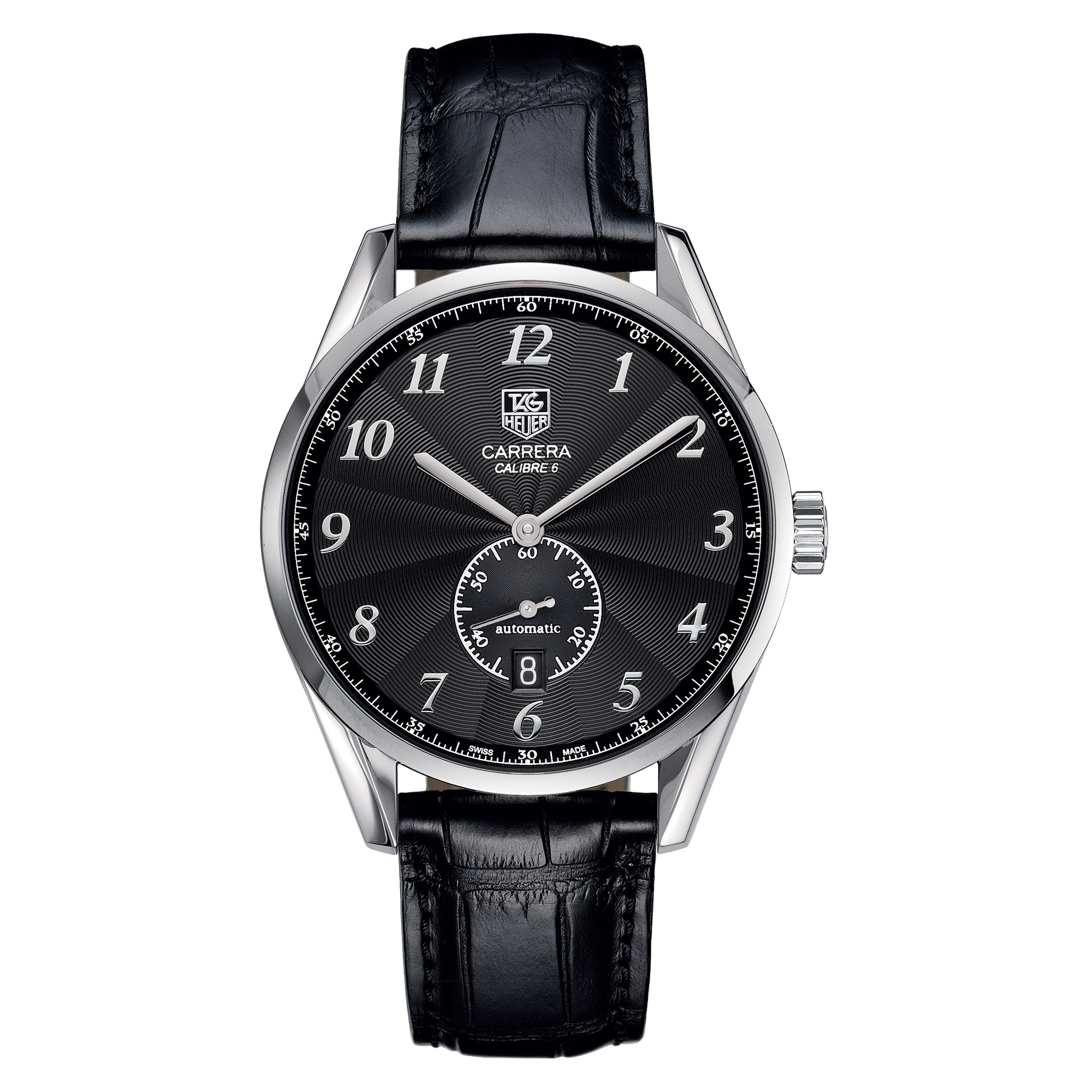 TAG Heuer Carrera Calibre 6 Heritage Automatic Black Watch 39mm WAS2110.FC6180