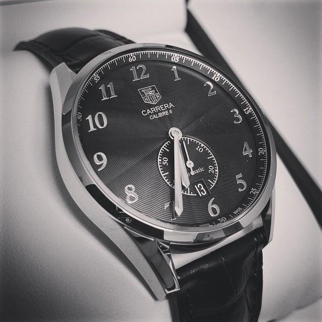 TAG Heuer Carrera Calibre 6 Heritage Automatic Black Watch 39mm WAS2110.FC6180