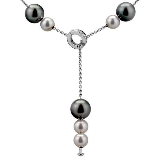 Mikimoto Pearls in Motion Akoya & South Sea Pearl Necklace with Diamonds