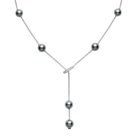 Mikimoto Pearls in Motion Akoya & South Sea Pearl Necklace with Diamonds