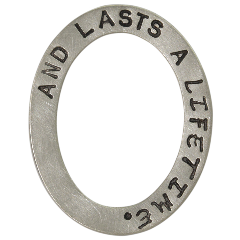 Heather Moore "Love Begins in a Moment" Open Oval Silver Charm Pendant