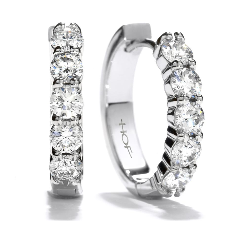 Hearts on Fire Diamond Mini Hoop Earrings 18K White Gold .95ctw