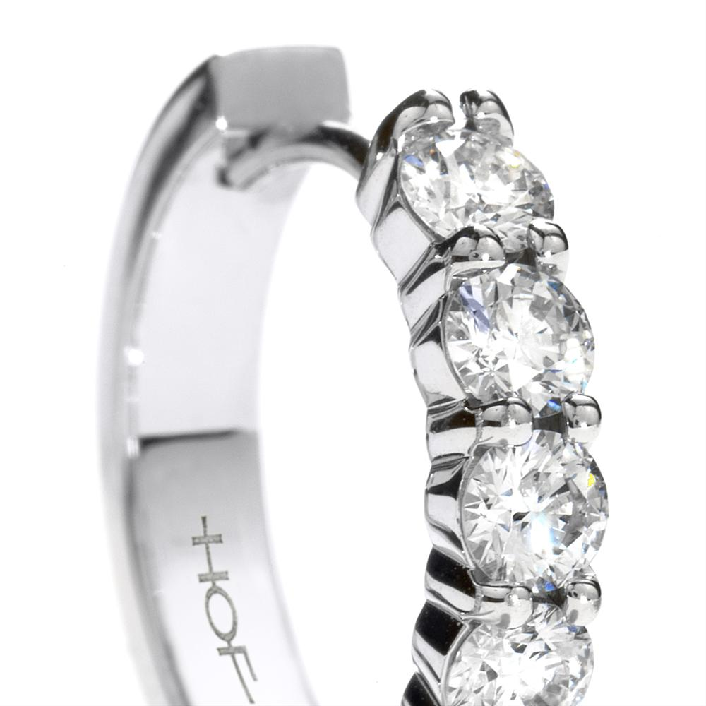 Hearts on Fire Diamond Mini Hoop Earrings 18K White Gold .95ctw