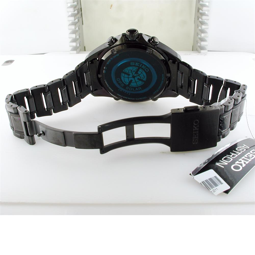 Seiko Astron GPS Solar Black Steel with Red Accents 44.6mm Watch SSE031