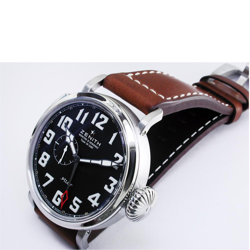 Zenith Pilot Type 20 GMT Automatic Steel Black Dial Watch 48mm 03.2430.693/21.C723