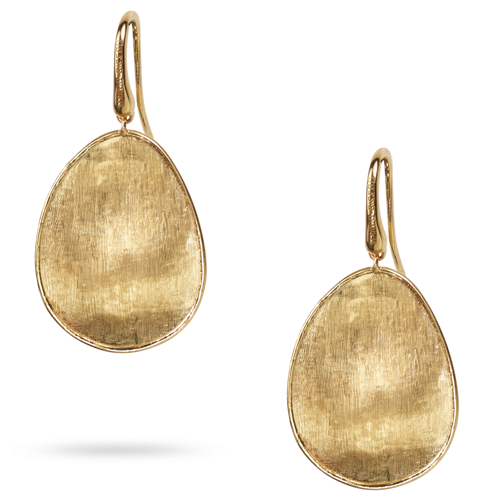Marco Bicego Lunaria Oval Single Yellow Gold Drop Dangle Earrings OB1343