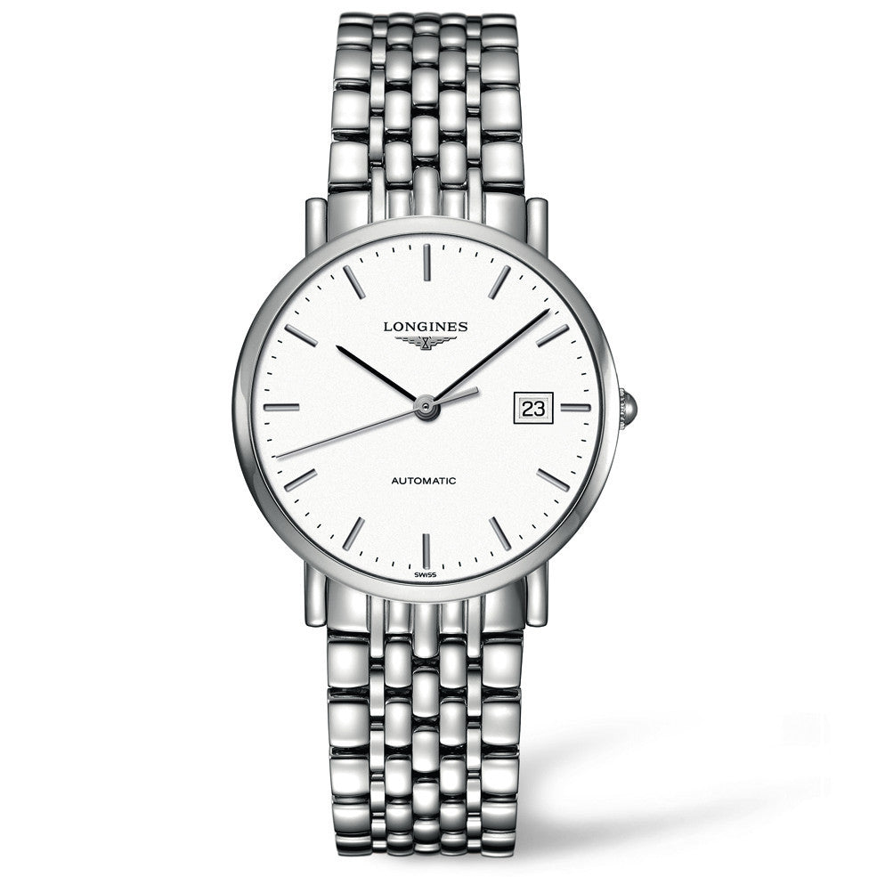 The Longines Elegant Automatic White Dial Watch Stainless Steel Bracelet 37MM L48104126