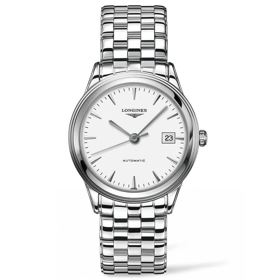 Longines Flagship Automatic White Dial Stainless Steel Bracelet Watch 38MM L48744126
