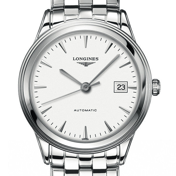 Longines Flagship Automatic White Dial Stainless Steel Bracelet Watch 38MM L48744126