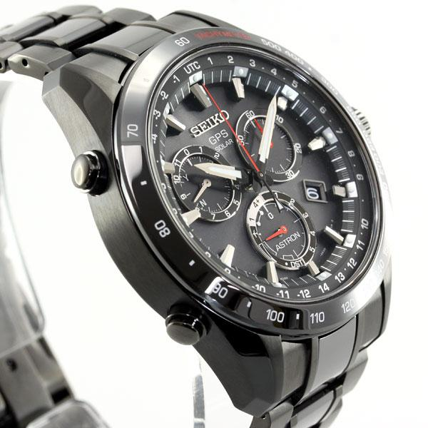 Seiko Astron GPS Solar Black Steel with Red Accents 44.6mm Watch SSE031