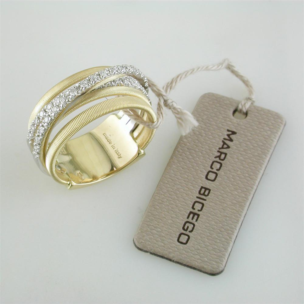 Marco Bicego Goa 5 Row Diamond Yellow Gold Ring AG315 BYW